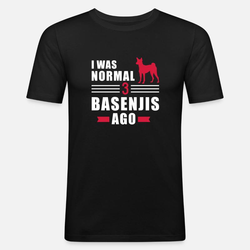 Basenji - Männer Slim Fit T-Shirt - Schwarz