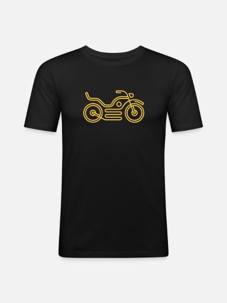 Motorcycle Logo Gold - Men's Slim Fit T-Shirt - black