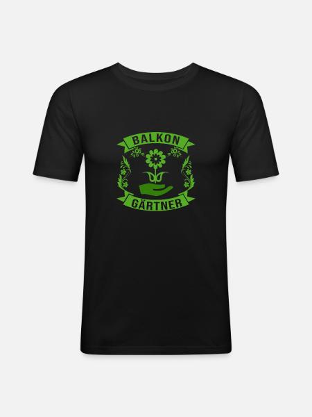 Balkon Gärtner - Männer Slim Fit T-Shirt - Schwarz