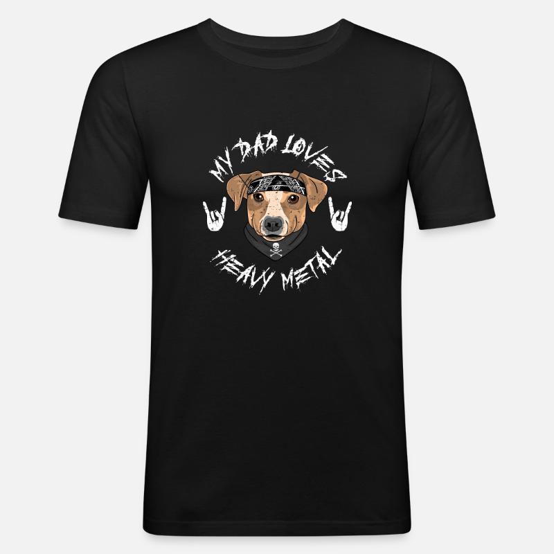 JACK RUSSEL TERRIER - Männer Slim Fit T-Shirt - Schwarz