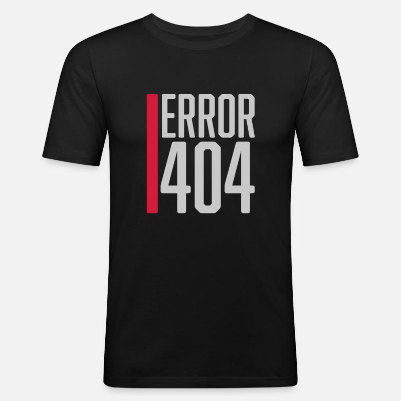 Erreur de code d’erreur 404 - T-shirt près du corps Homme - noir
