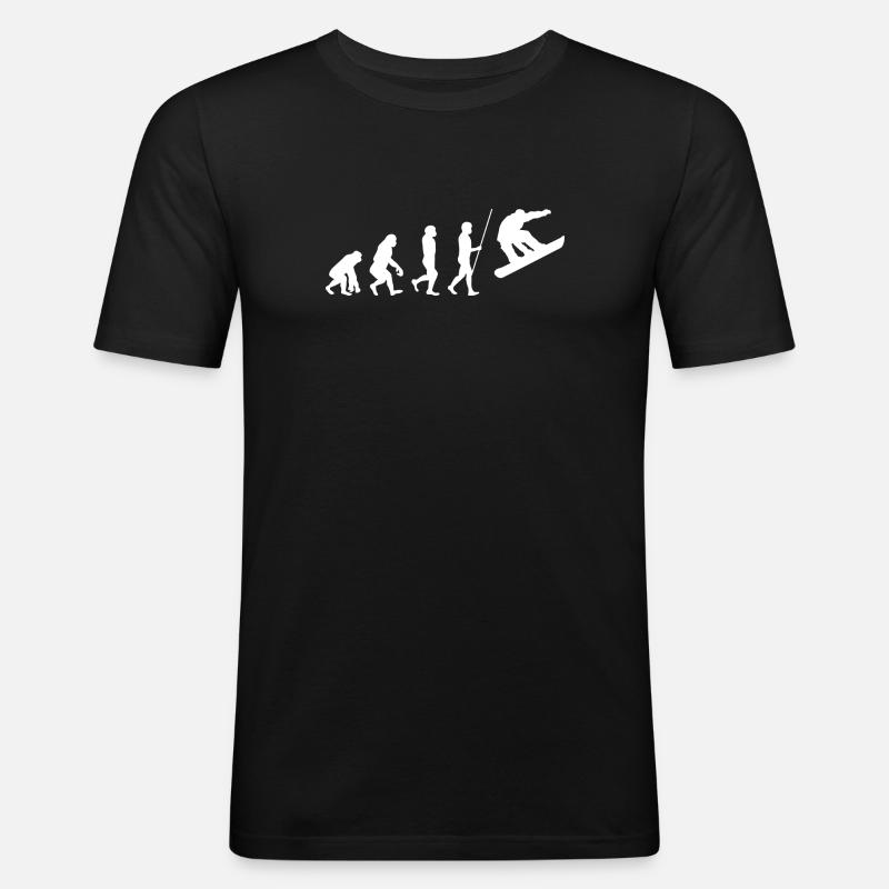Snowboarder Evolution - Men's Slim Fit T-Shirt - black