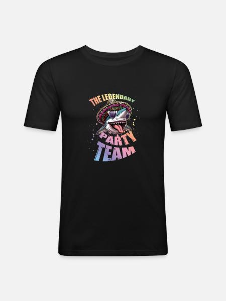 Party Team Shark Legendary - Men's Slim Fit T-Shirt - black