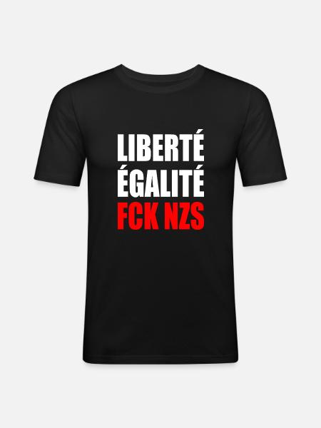 Liberté égalité fck nzs - Men's Slim Fit T-Shirt - black