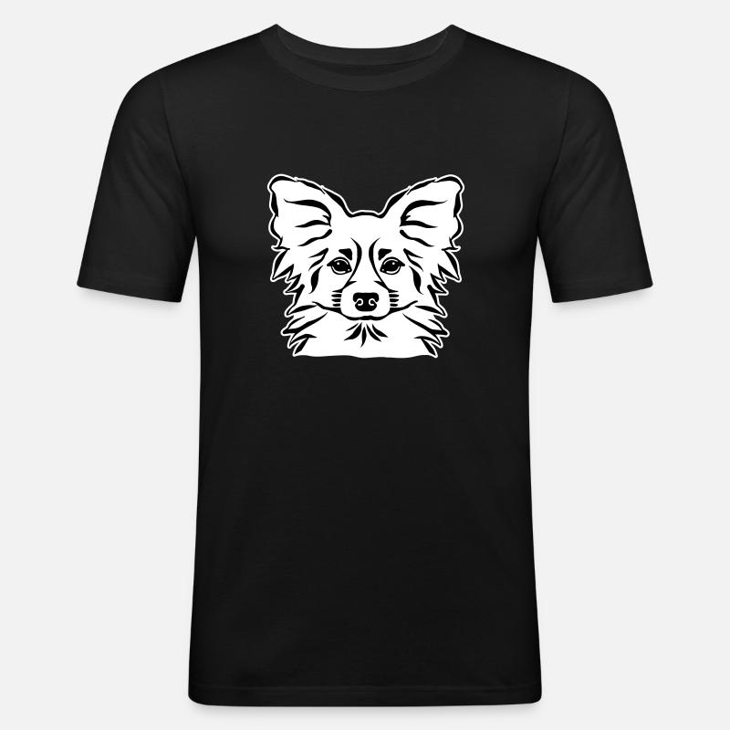 Papillon - Männer Slim Fit T-Shirt - Schwarz