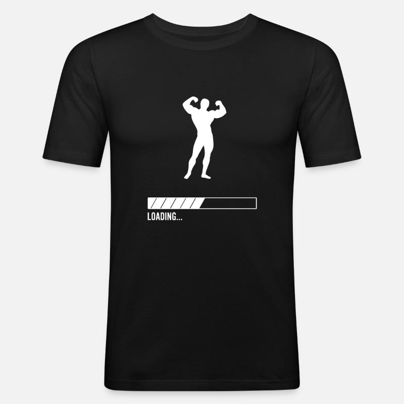 Bodybuilder Loading... - Männer Slim Fit T-Shirt - Schwarz