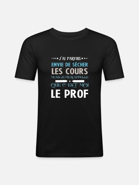 Prof Meilleur Professeur - T-shirt près du corps Homme - noir