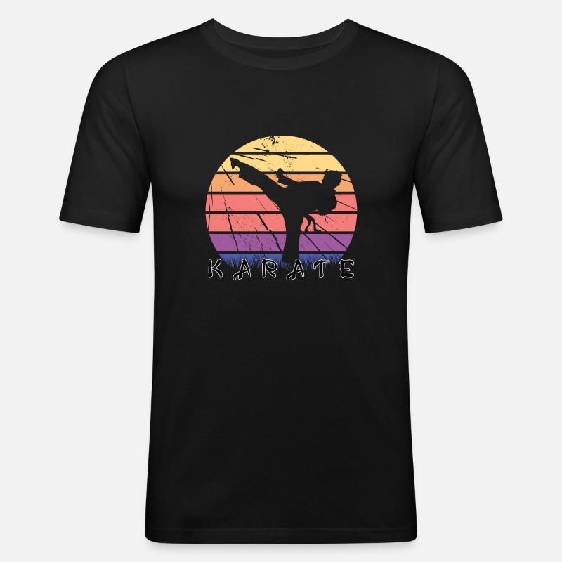 Karate - Männer Slim Fit T-Shirt - Schwarz