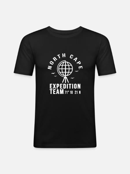 Nordkap - Männer Slim Fit T-Shirt - Schwarz
