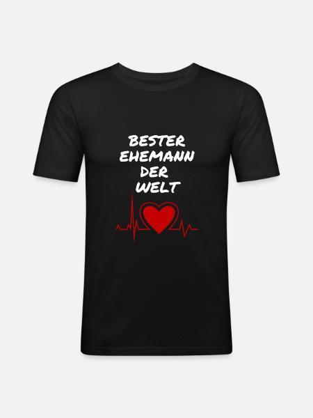 Bester Ehemann der Welt - Männer Slim Fit T-Shirt - Schwarz