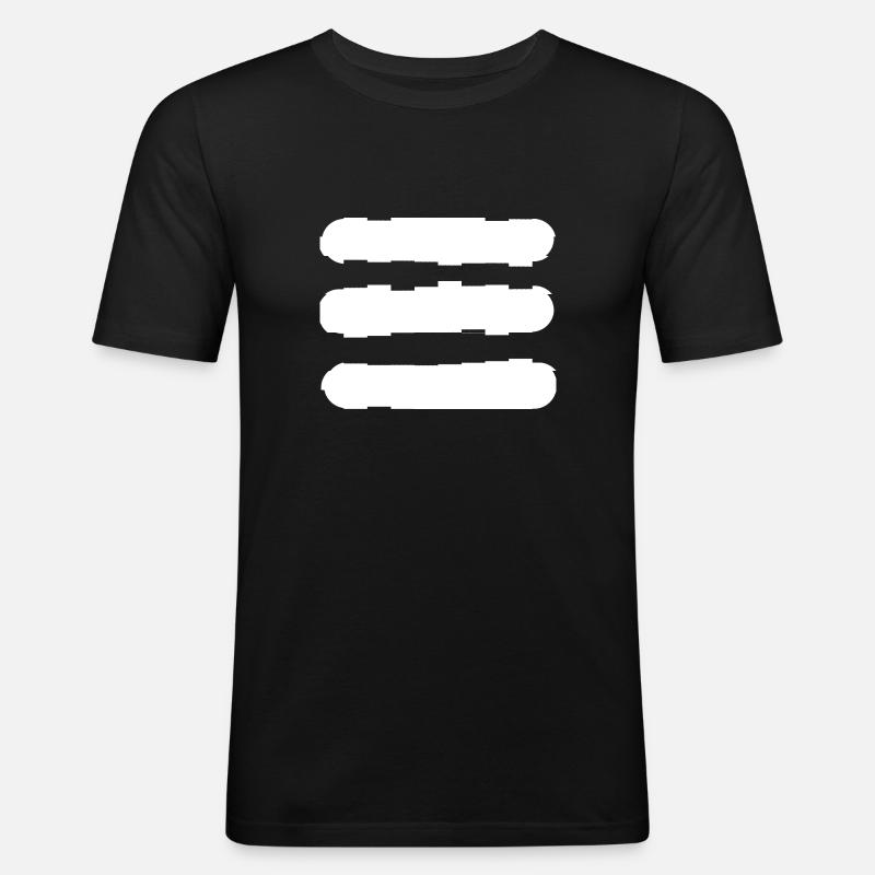 Lines | Wavy lines | | symbols Pattern - Men's Slim Fit T-Shirt - black