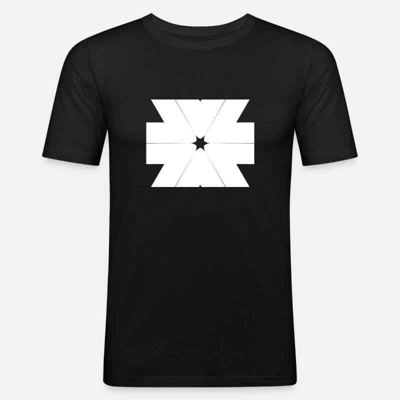 Muster | Stern | Symbol - Männer Slim Fit T-Shirt - Schwarz