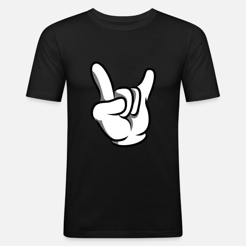 Hand comic party - Men's Slim Fit T-Shirt - black