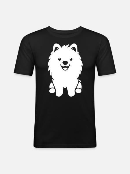 Chien Samoyède - T-shirt près du corps Homme - noir