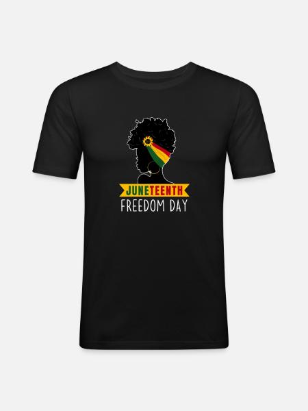 Juneteenth. Freedom Day. Black Version. - Men's Slim Fit T-Shirt - black