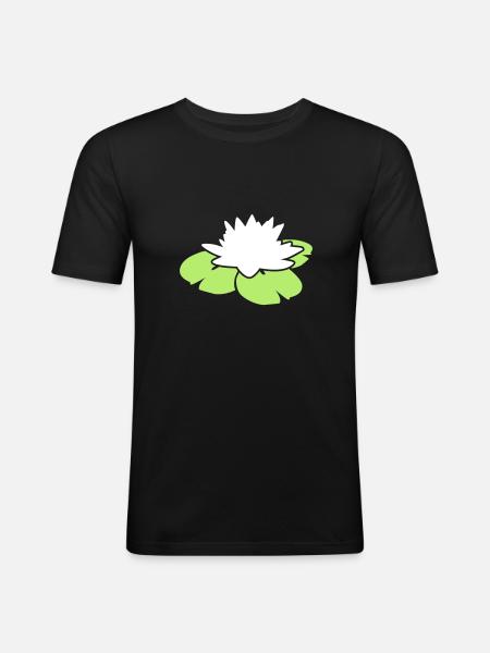 water lily - Men's Slim Fit T-Shirt - black
