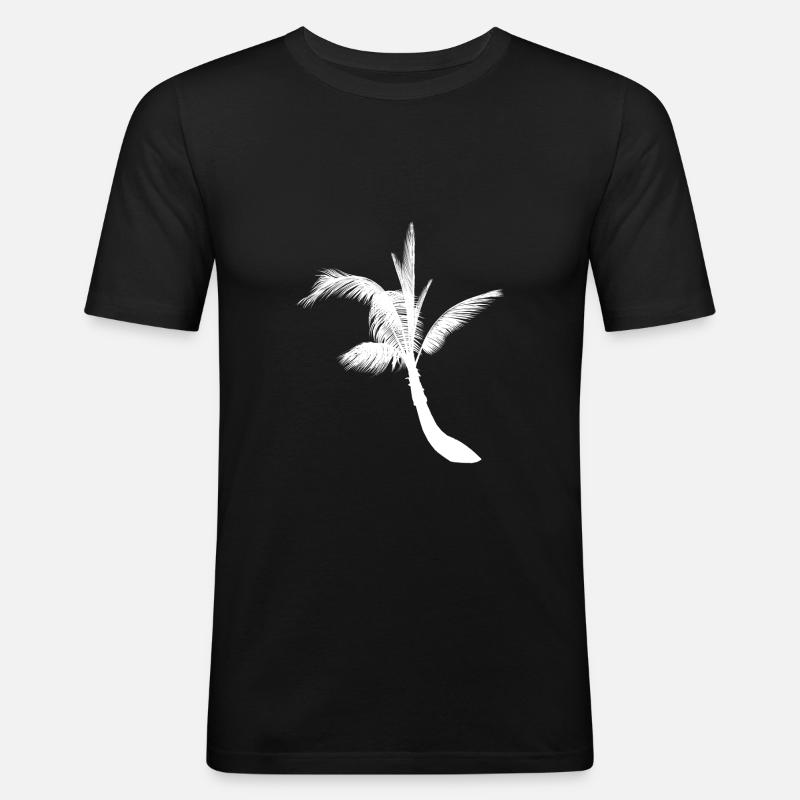 Palme Palm - Männer Slim Fit T-Shirt - Schwarz