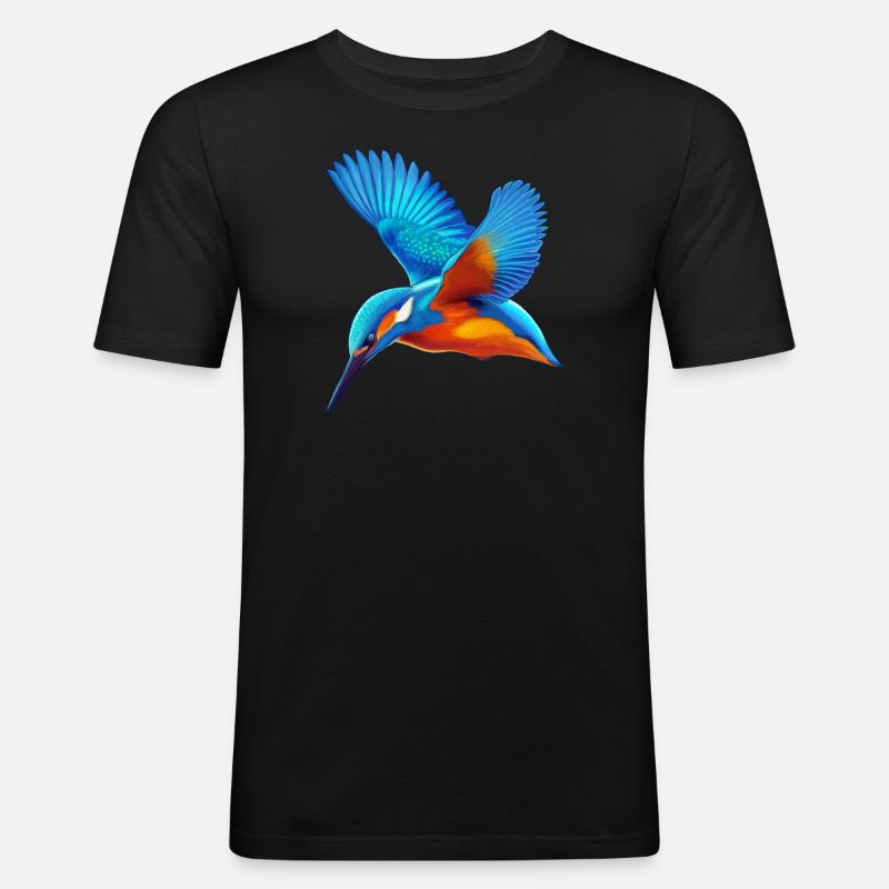 Eisvogel Isfugl - Männer Slim Fit T-Shirt - Schwarz