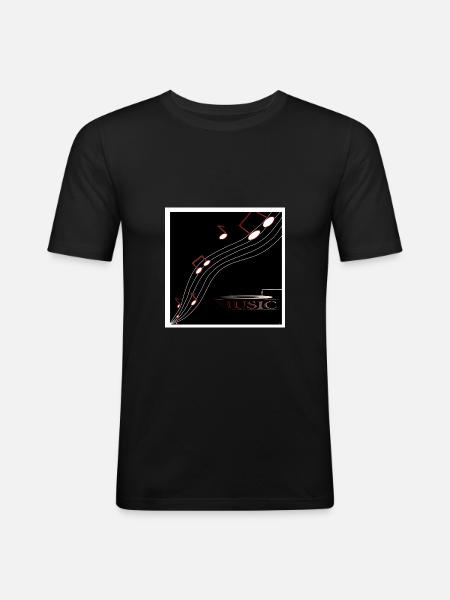 Music Key - T-shirt près du corps Homme - noir