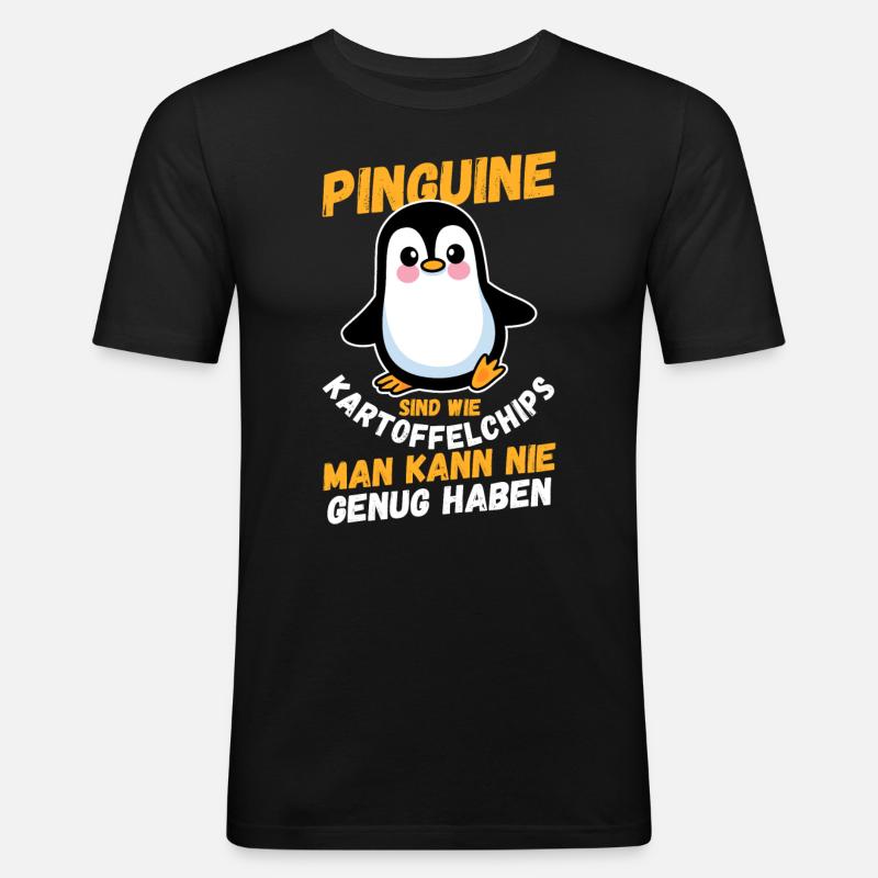 Pinguin - Männer Slim Fit T-Shirt - Schwarz