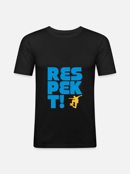 respect skateboard - Men's Slim Fit T-Shirt - black