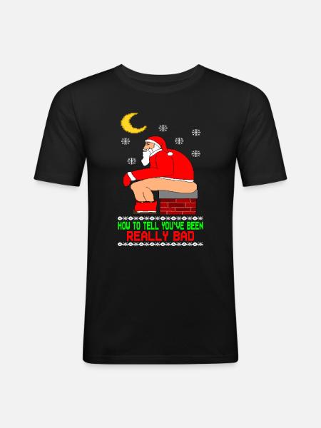 Really Bad Ugly Christmas - T-shirt près du corps Homme - noir