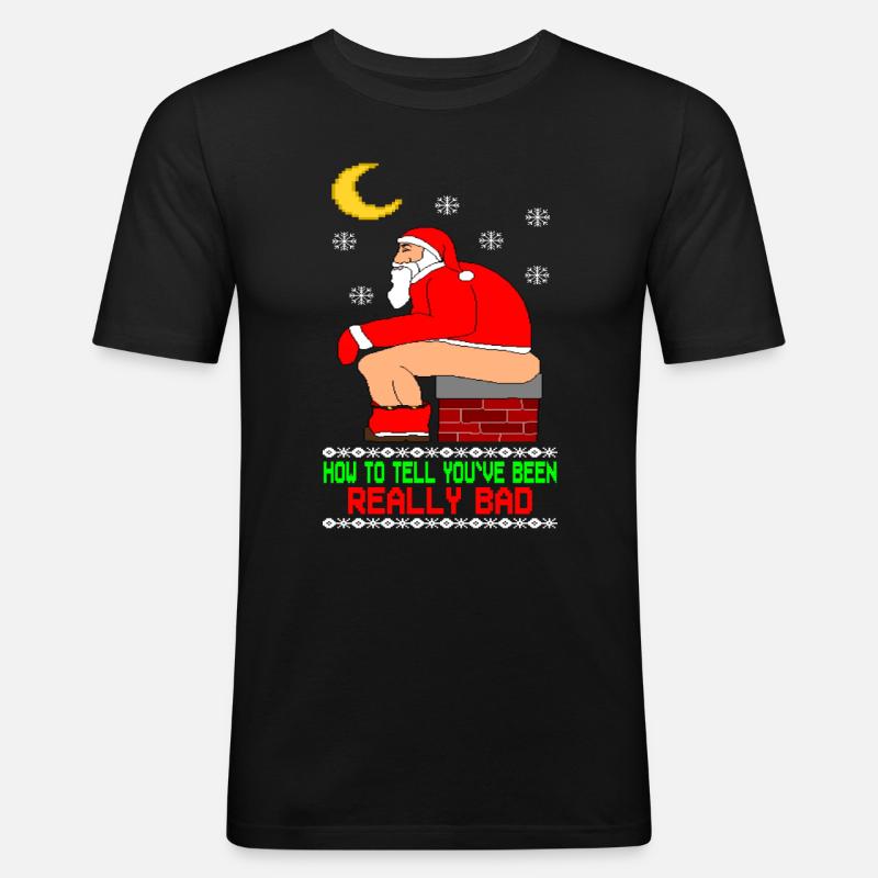 Really Bad Ugly Christmas - Männer Slim Fit T-Shirt - Schwarz