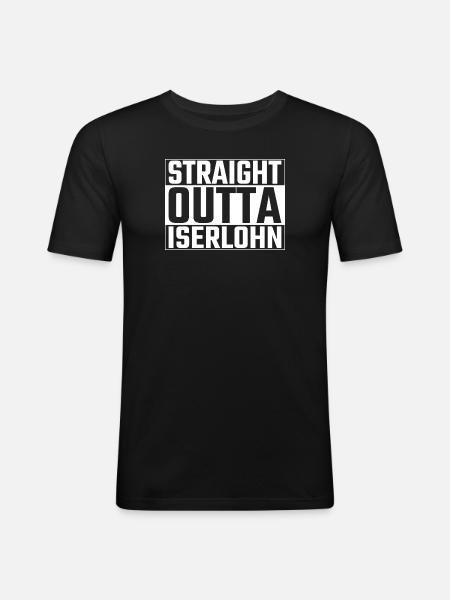 Straight Outta Iserlohn Iserlohner Ruhr - Men's Slim Fit T-Shirt - black