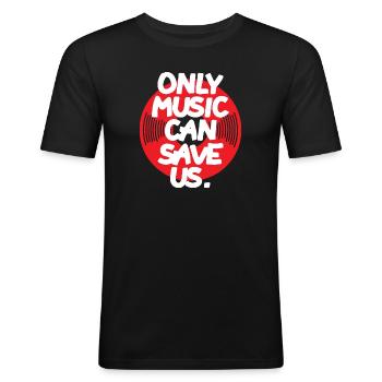 Only Music - Men's Slim Fit T-Shirt - black - Front - Nik (191cm)