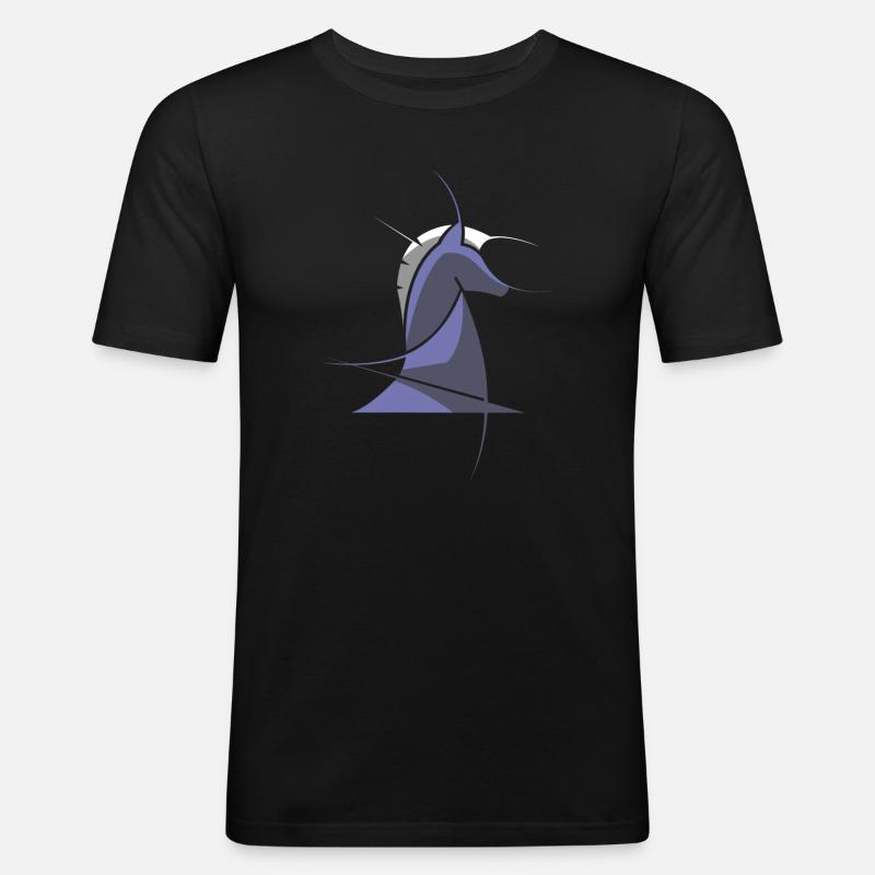 Schachpferd modern – Abstraktes Chess Design - Männer Slim Fit T-Shirt - Schwarz