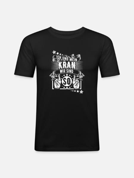 Kranführer - Männer Slim Fit T-Shirt - Schwarz