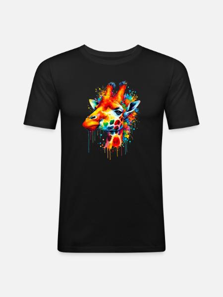 Giraffe - Men's Slim Fit T-Shirt - black