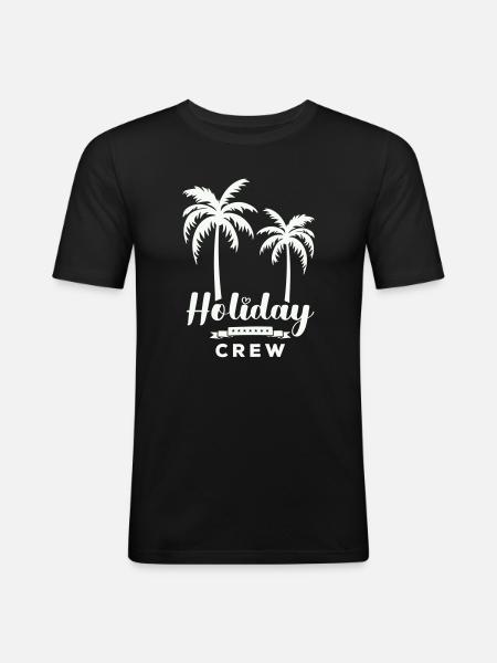 Holiday Crew Palm Design - Men's Slim Fit T-Shirt - black