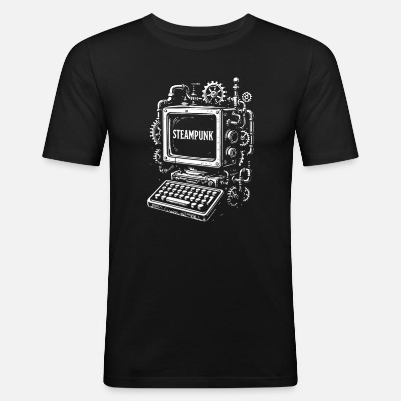 Steampunk Computer Gearwork - Men's Slim Fit T-Shirt - black