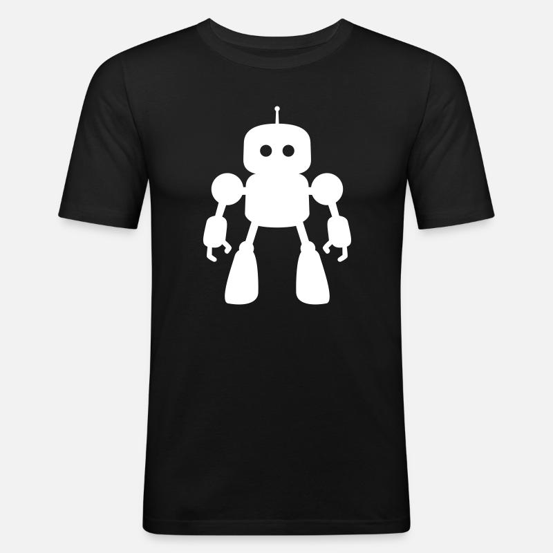 Robots – Artificial Intelligence Sci-Fi Design - Men's Slim Fit T-Shirt - black