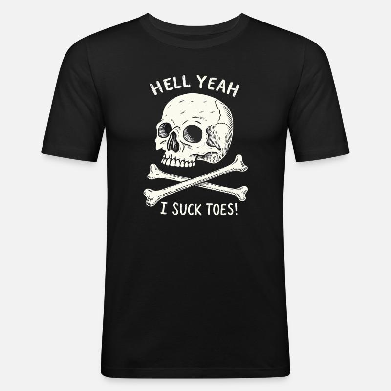Schädel und Knochen Zehenfetisch - Männer Slim Fit T-Shirt - Schwarz