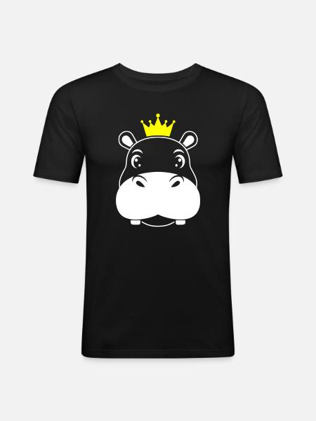 Roi Hippopotame Prince Héritier Vector - T-shirt près du corps Homme - noir