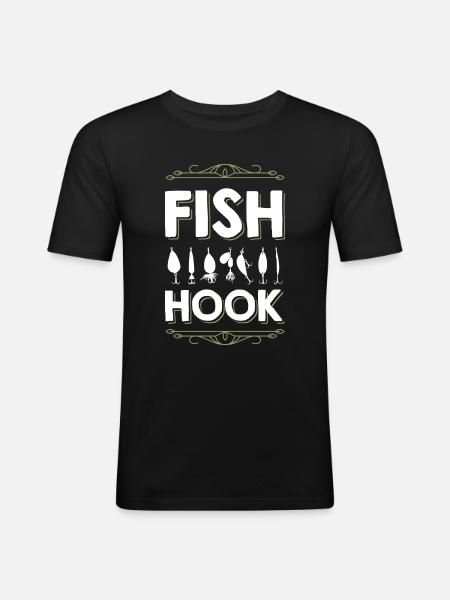 Fishing Fish - Men's Slim Fit T-Shirt - black