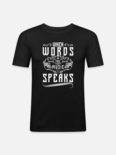Musique Techno Disque - T-shirt près du corps Homme - noir