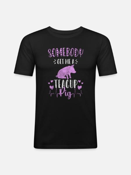 Pig Small Breeder Pig - Men's Slim Fit T-Shirt - black