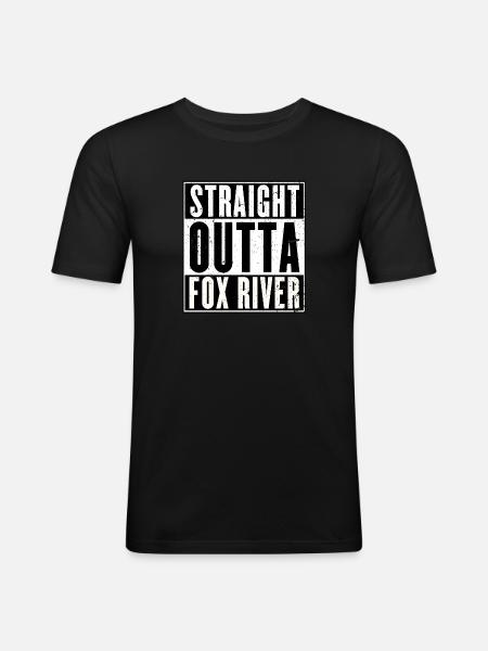 Straight Outta Fox River - Prison Break T-shirt - Men's Slim Fit T-Shirt - black