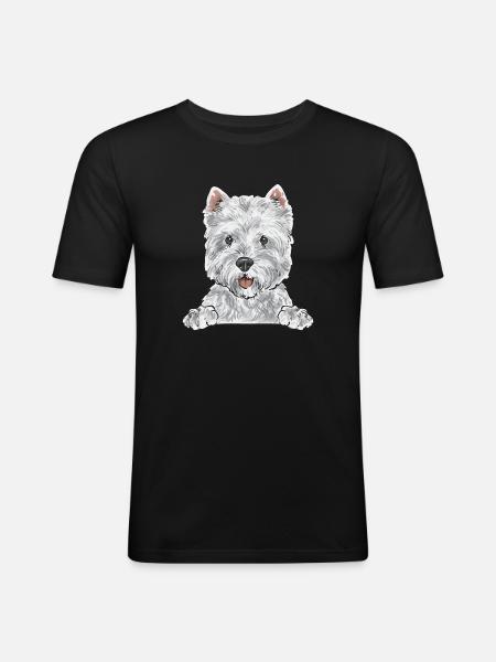 West Highland White Terrier Westie - Men's Slim Fit T-Shirt - black