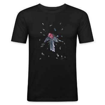 Le Cœur de la Faucheuse - T-shirt près du corps Homme - noir - Devant - Nik (191cm)