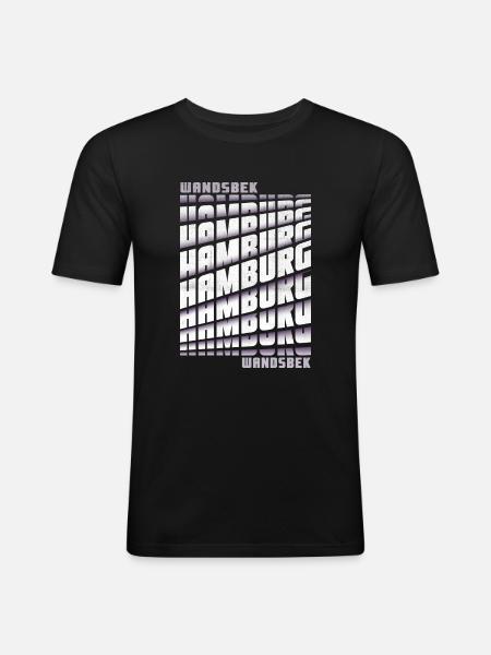 Hamburg Wandsbek - Männer Slim Fit T-Shirt - Schwarz