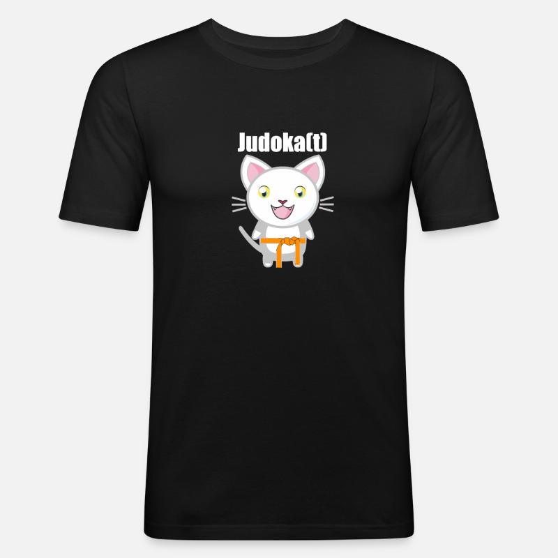 Judo Katze ! Geschenk Geschenkidee - Männer Slim Fit T-Shirt - Schwarz