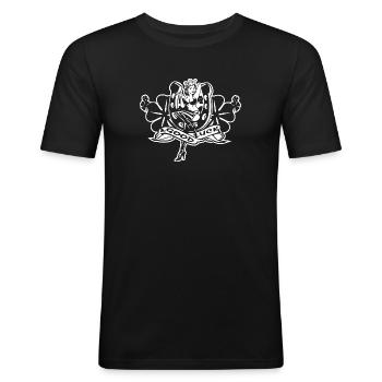 Good Luck Pin Up - Men's Slim Fit T-Shirt - black - Front - Nik (191cm)