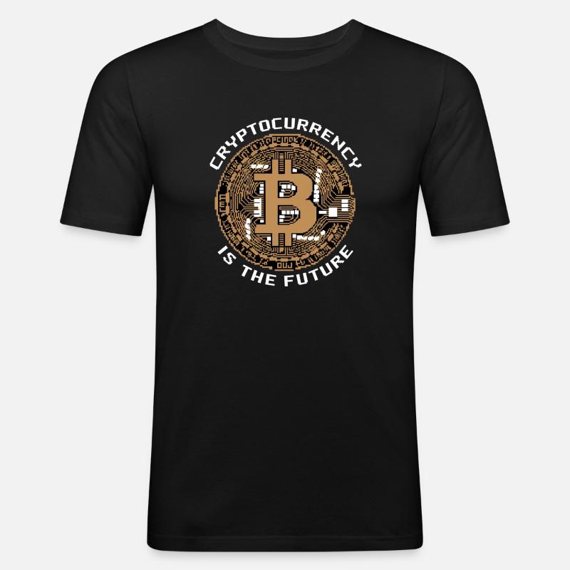 Cryptocurrency Is The Future 8 - Männer Slim Fit T-Shirt - Schwarz
