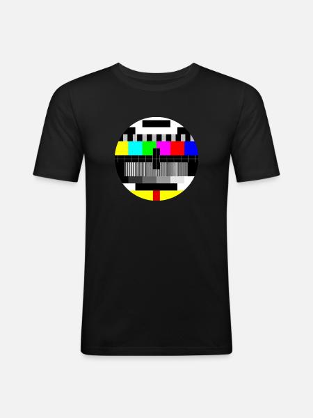 Farbbalken - Farbtestkarte - Männer Slim Fit T-Shirt - Schwarz