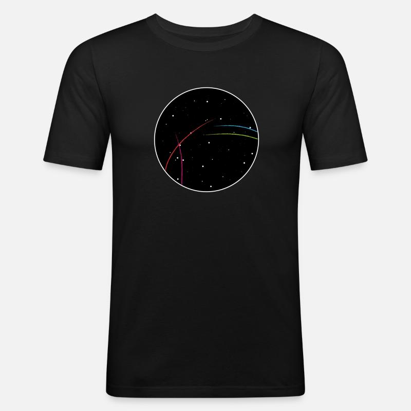 Space Lines - Männer Slim Fit T-Shirt - Schwarz