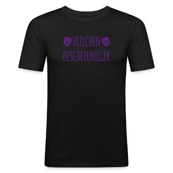 veilchenbeschleuniger - Männer Slim Fit T-Shirt - Schwarz - Vorne - Nik (191cm)